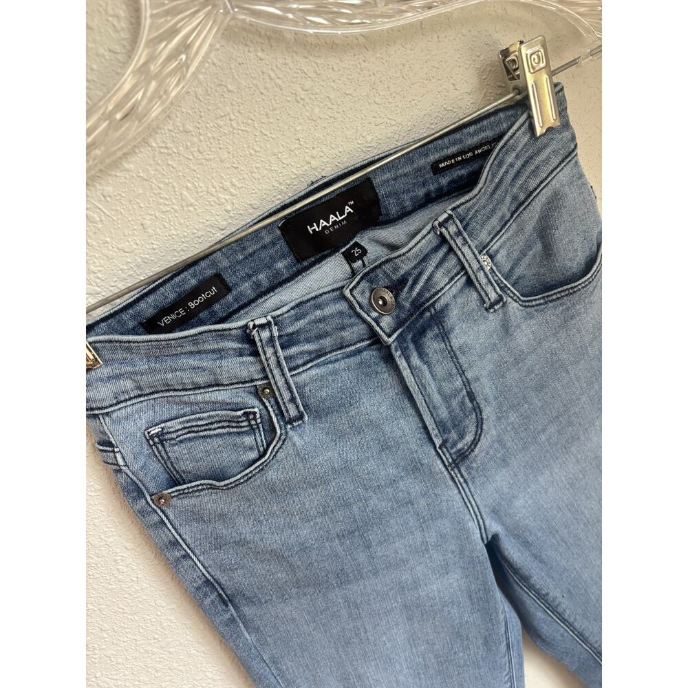 Haala Denim Womens 25 Blue Dark Wash Denim Venice: Bootcut Casual Workwear Jeans - Picture 4 of 10